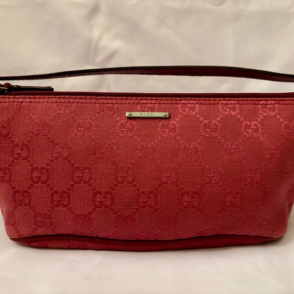 Gucci Red Cosmetic Bag with GG Monogram - Picture 1 of 1